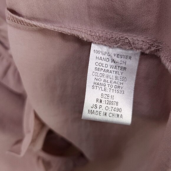 Entro Top Button Up Ruffle Blouse Long Sleeve Womens Medium - Picture 7 of 10